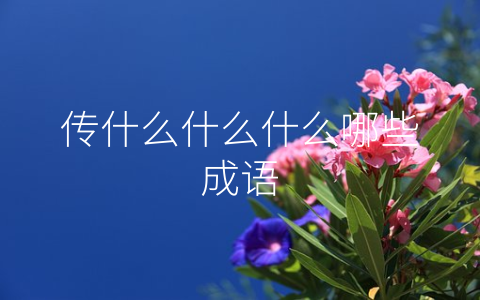 传什么什么什么哪些成语