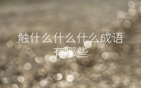 触什么什么什么成语有哪些