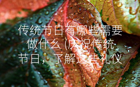 传统节日有哪些需要做什么 (庆祝传统节日，了解这些礼仪与习俗)