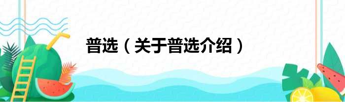 普选 关于普选介绍