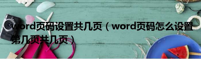 word页码设置共几页 word页码怎么设置第几页共几页