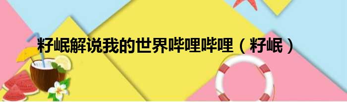 籽岷解说我的世界哔哩哔哩 籽岷