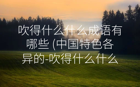 吹得什么什么成语有哪些 (中国特色各异的-吹得什么什么”的成语)