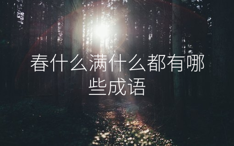 春什么满什么都有哪些成语