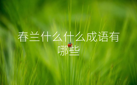 春兰什么什么成语有哪些