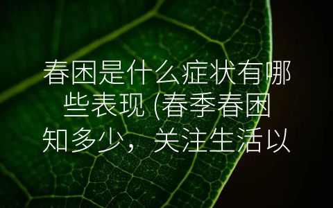 春困是什么症状有哪些表现 (春季春困知多少，关注生活以养生)