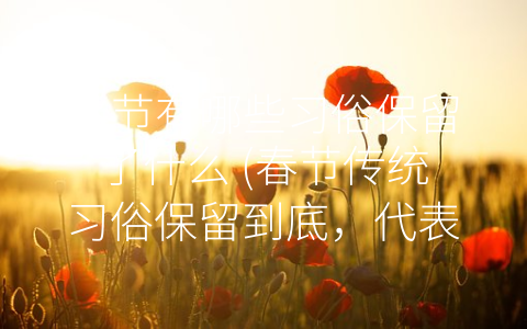 春节有哪些习俗保留了什么 (春节传统习俗保留到底，代表了什么？)