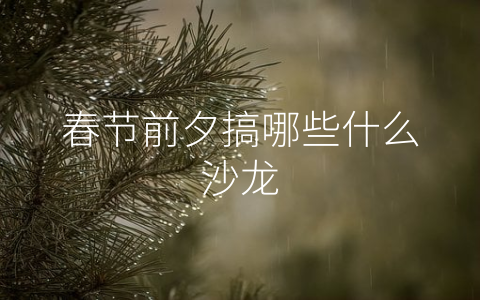 春节前夕搞哪些什么沙龙