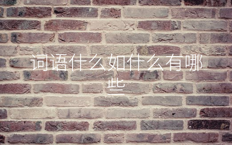 词语什么如什么有哪些