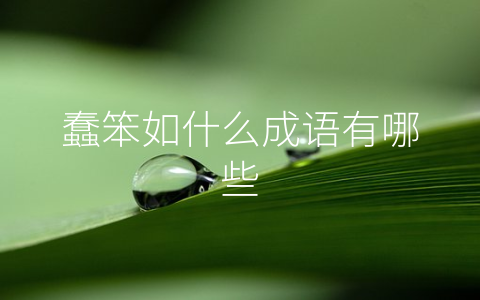 蠢笨如什么成语有哪些