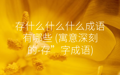 存什么什么什么成语有哪些 (寓意深刻的-存”字成语)