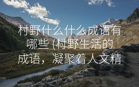 村野什么什么成语有哪些 (村野生活的成语，凝聚着人文精神和生活智慧。)