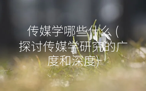 传媒学哪些什么 (探讨传媒学研究的广度和深度)