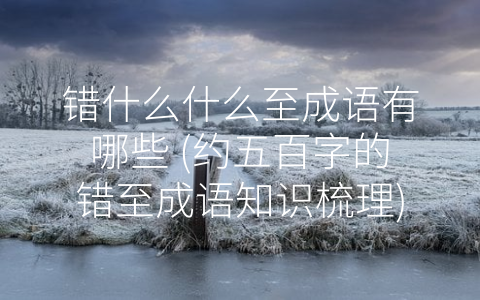 错什么什么至成语有哪些 (约五百字的错至成语知识梳理)