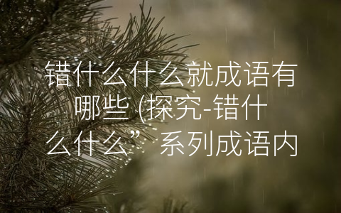 错什么什么就成语有哪些 (探究-错什么什么”系列成语内涵与应用)