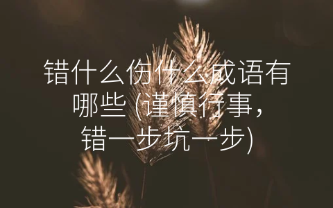 错什么伤什么成语有哪些 (谨慎行事，错一步坑一步)