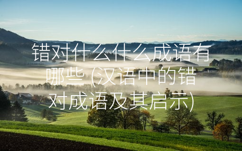 错对什么什么成语有哪些 (汉语中的错对成语及其启示)