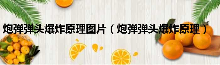 炮弹弹头爆炸原理图片 炮弹弹头爆炸原理