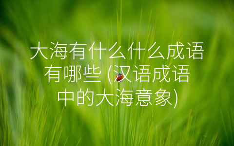 大海有什么什么成语有哪些 (汉语成语中的大海意象)