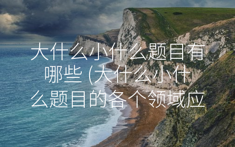 大什么小什么题目有哪些 (大什么小什么题目的各个领域应用及意义分析)