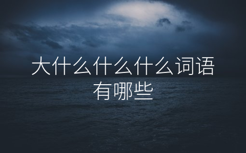 大什么什么什么词语有哪些