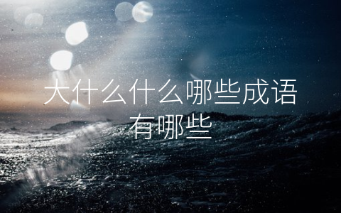 大什么什么哪些成语有哪些
