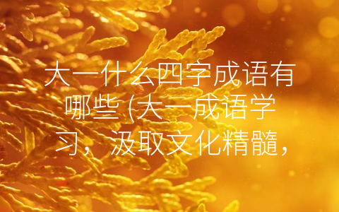 大一什么四字成语有哪些 (大一成语学习，汲取文化精髓，提升人文素养)