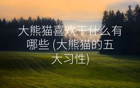 大熊猫喜欢干什么有哪些 (大熊猫的五大习性)