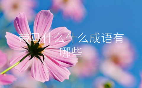 带马什么什么成语有哪些