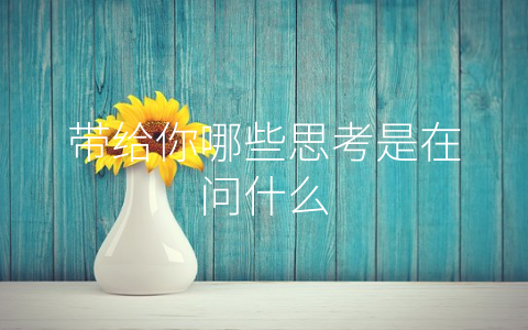 带给你哪些思考是在问什么
