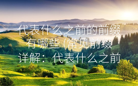 代表什么之前的前缀有哪些 (常见前缀详解：代表什么之前的前缀有哪些？)