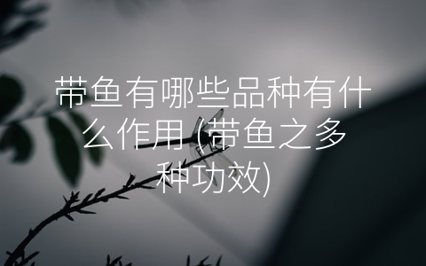 带鱼有哪些品种有什么作用 (带鱼之多种功效)