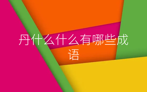 丹什么什么有哪些成语