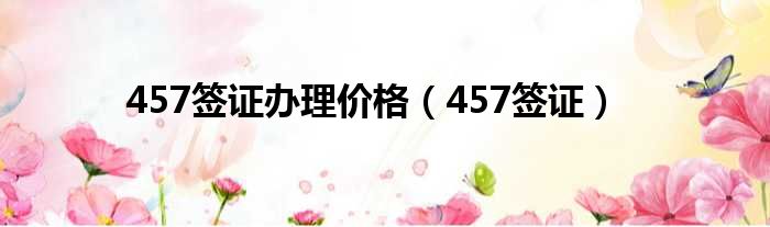 457签证办理价格 457签证