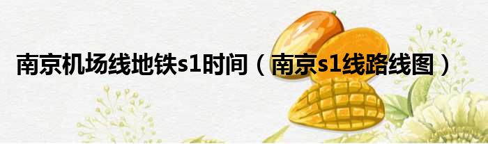 南京机场线地铁s1时间 南京s1线路线图
