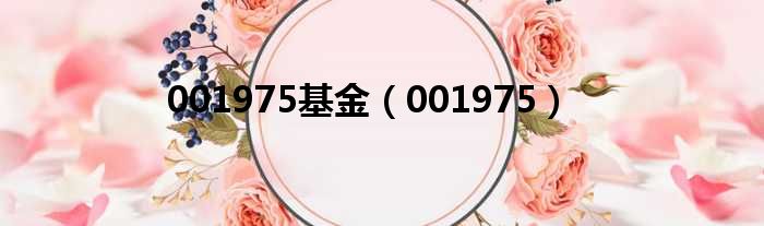 001975基金 001975