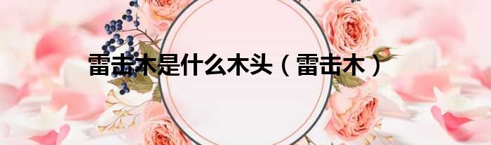 雷击木是什么木头 雷击木
