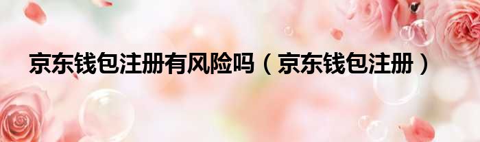 京东钱包注册有风险吗 京东钱包注册
