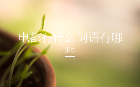 电都有什么词语有哪些