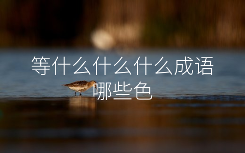 等什么什么什么成语哪些色