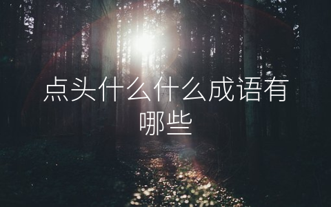 点头什么什么成语有哪些