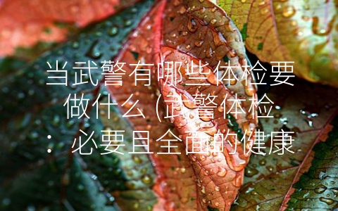 当武警有哪些体检要做什么 (武警体检：必要且全面的健康防护)