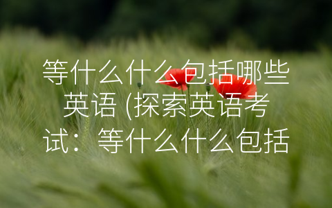 等什么什么包括哪些英语 (探索英语考试：等什么什么包括哪些？)