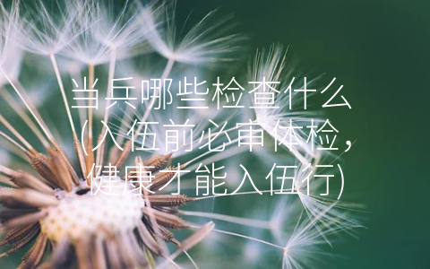 当兵哪些检查什么 (入伍前必审体检，健康才能入伍行)