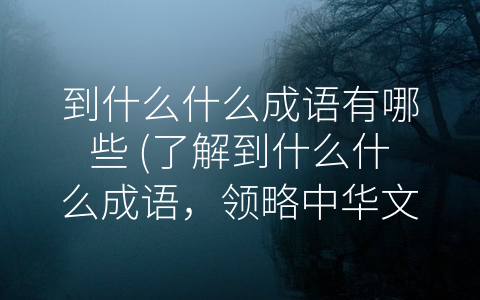 到什么什么成语有哪些 (了解到什么什么成语，领略中华文化的深度和内涵)