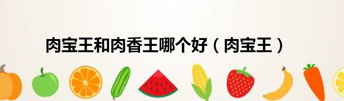 肉宝王和肉香王哪个好 肉宝王