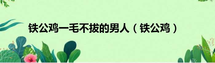 铁公鸡一毛不拔的男人 铁公鸡