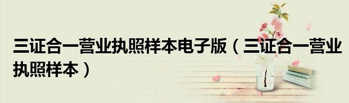 三证合一营业执照样本电子版 三证合一营业执照样本