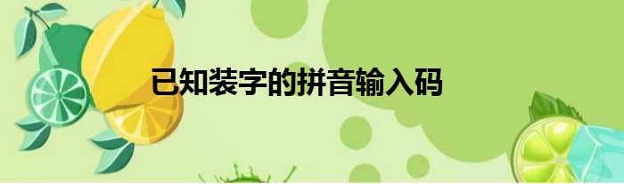 已知装字的拼音输入码
