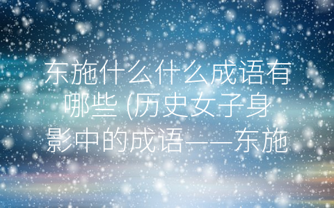 东施什么什么成语有哪些 (历史女子身影中的成语——东施什么什)